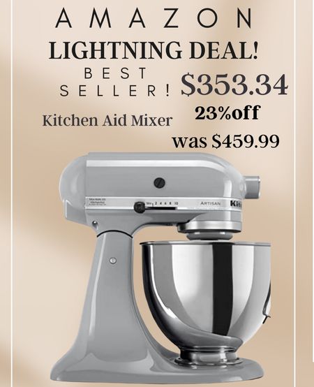 Amazon lighting deal

Kitchen aid mixer! One of my most used kitchen appliances!!

23% off now $353.34

Normally $459.99


Built to take it all on with the durable and built-to-last metal construction, and 59 touchpoints around the mixer bowl for great mixing results.
5 Quart Stainless Steel Bowl with comfortable handle for small or large batches, to mix up 9 dozen cookies* in a single batch. Dishwasher safe. *Using the flat beater; 28g dough each.

#LTKxPrimeDay #LTKhome #LTKsalealert