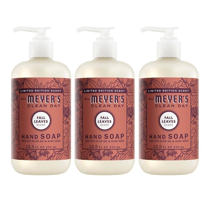 Mrs. MEYER'S CLEAN DAY Hand Soap, Fall Leaves Scent, 12.5 Fl Oz Bottle - 3 Pack | Amazon (US)