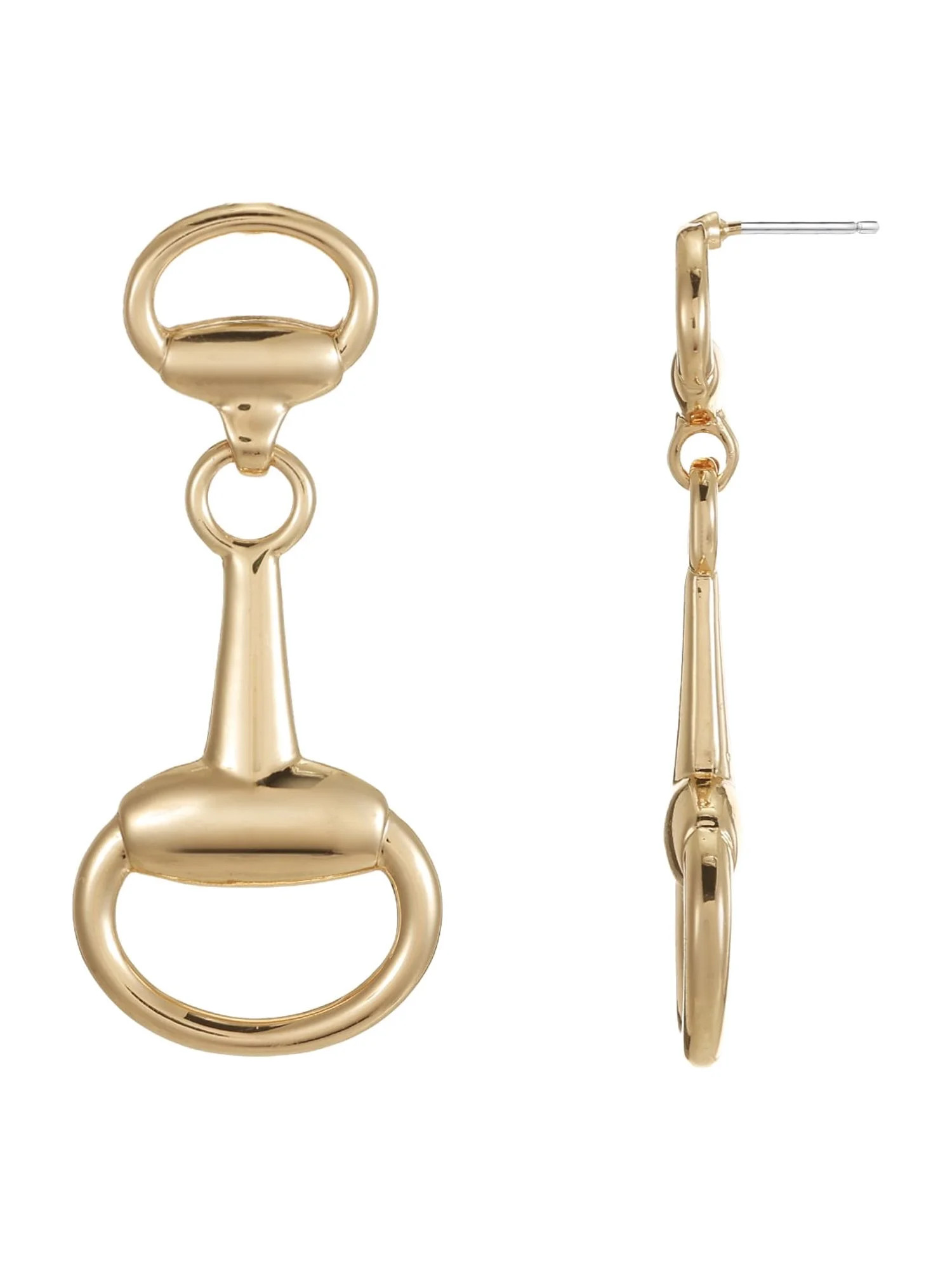 Scenario Horsebit Drop Earrings, Gold-Tone | Walmart (US)