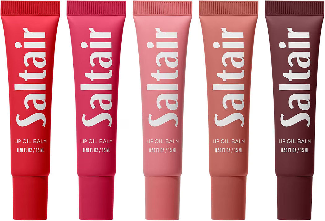 Saltair Hydrating Lip Oil Balm, Clear and Tinted Lip Gloss, Everyday Shades 5-Pack. Moisturizing Vegan Conditioning for Dry Cracked Lips with Glossy High-Shine Finish. Coconut Vanilla Flavor | Amazon (US)