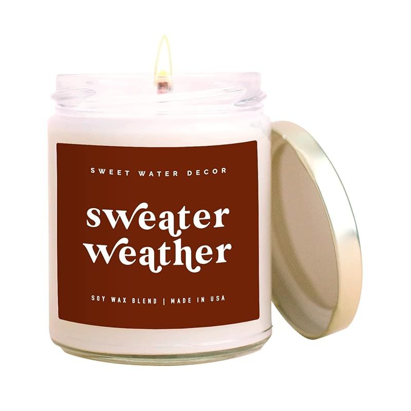 Sweet Water Decor Cozy Season Soy Candle | Woods, Warm Spice, Citrus Fall Scented Candle for Home |  | Amazon (US)