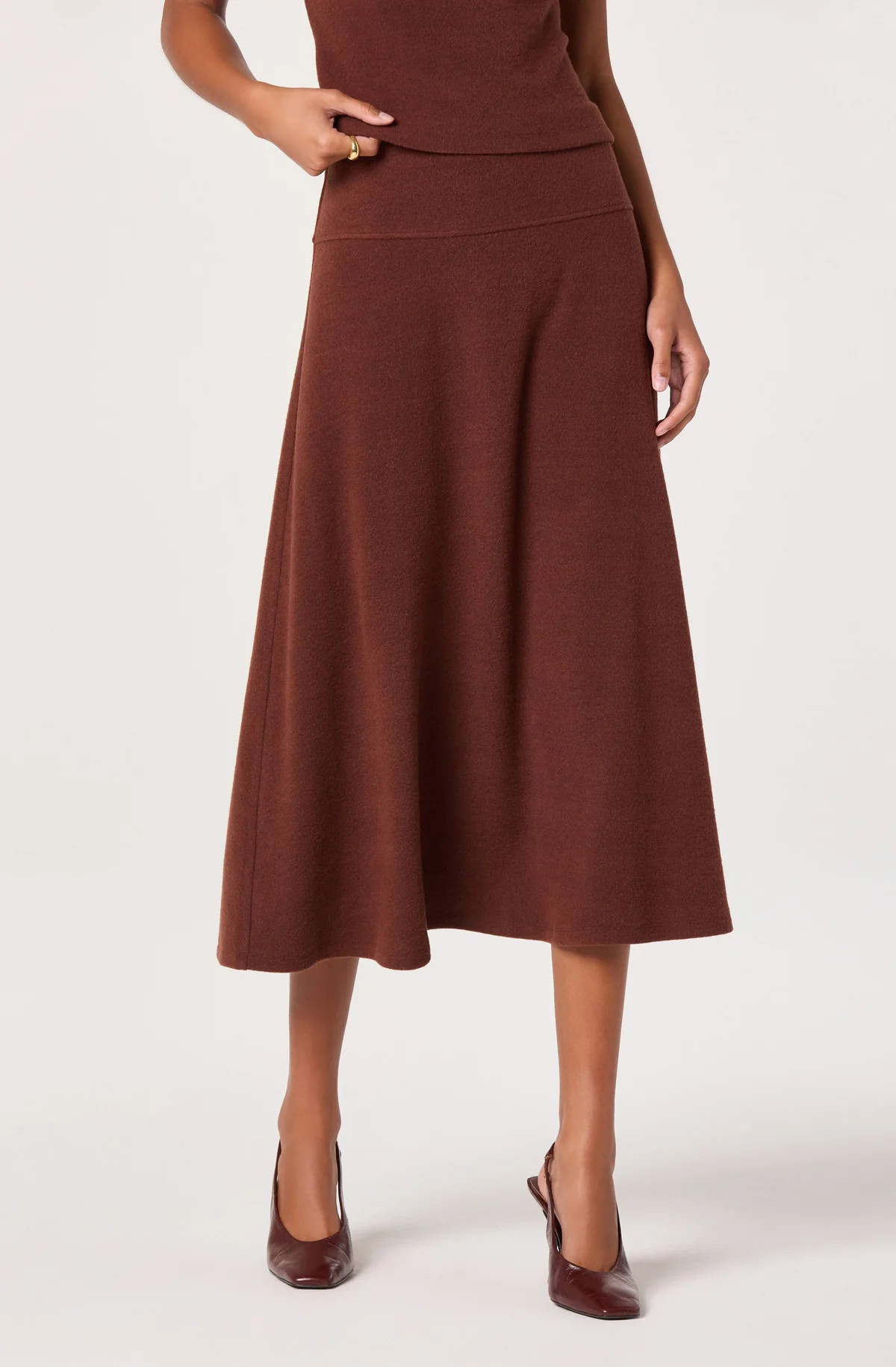 Knit A-line Midi Skirt - Black / XS | ASTR The Label (US)