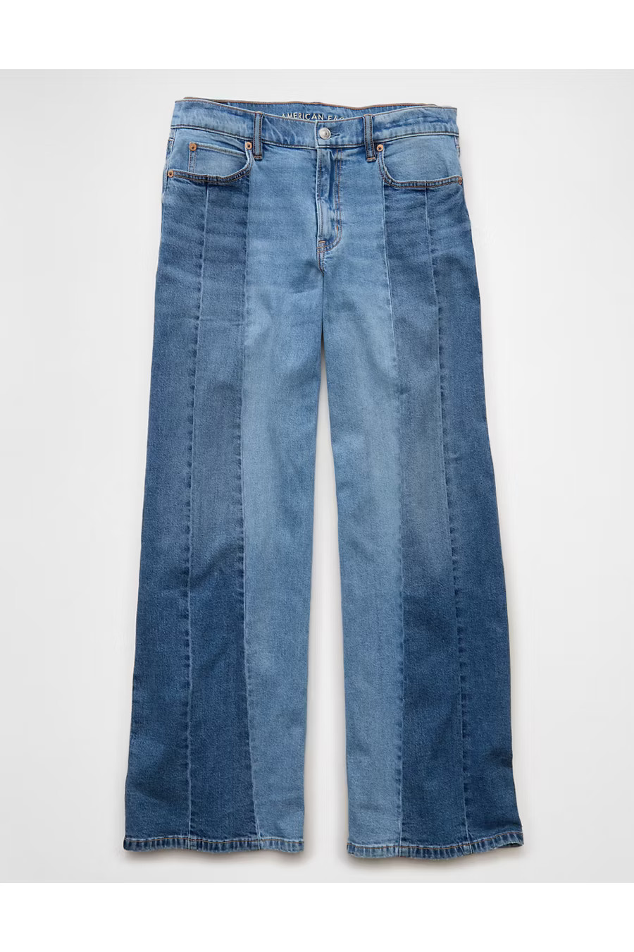AE Stretch Patchwork Low-Rise Ultra Wide-Leg Jean Women's Shadow Patched Blues 0 Regular | American Eagle Outfitters (US & CA)