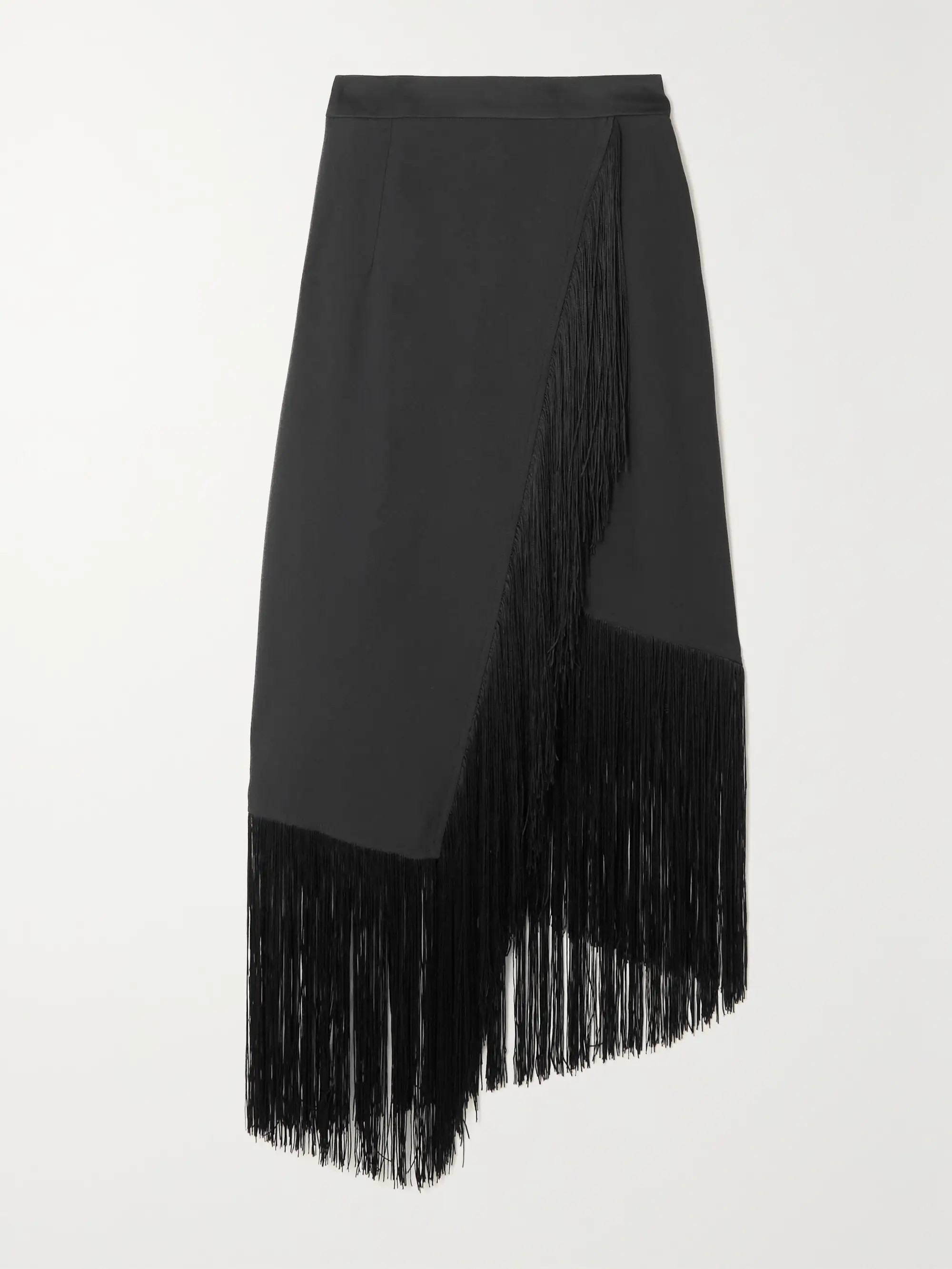 Bossa Nova wrap-effect fringed crepe skirt | NET-A-PORTER APAC