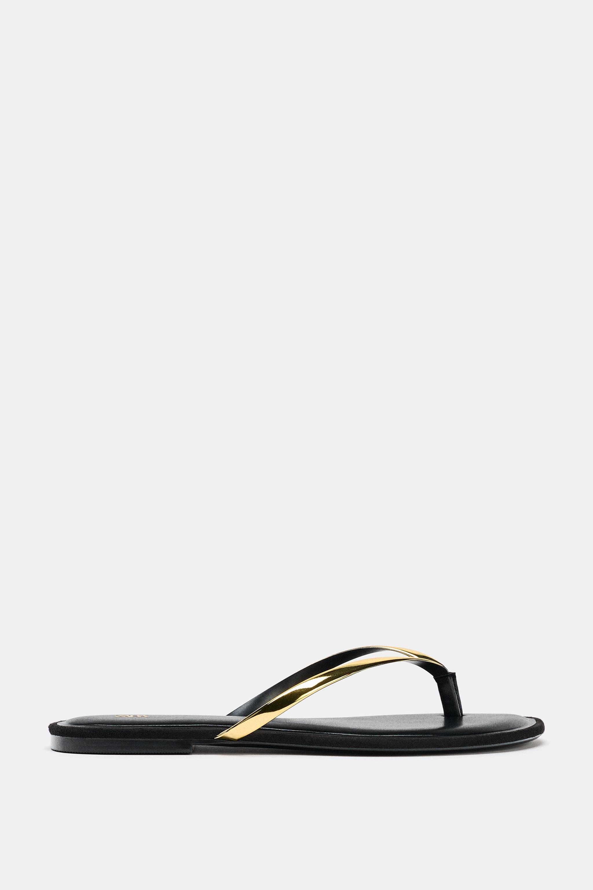 FLAT SANDALS WITH METAL DETAIL | Zara UK