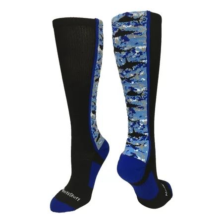 Digital Camo Shark Socks Over the Calf (Black/Blue/White Medium) | Walmart (US)