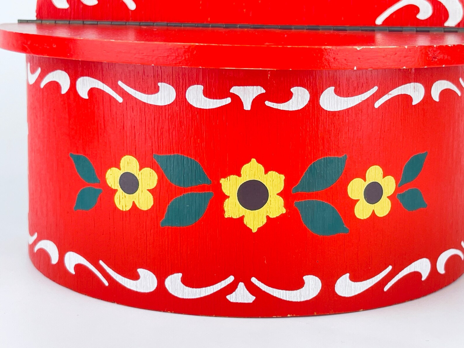 Vintage Red Handpainted Floral Wooden Lidded Wall Mounted Box Hand Painted Folk Art - Etsy | Etsy (US)
