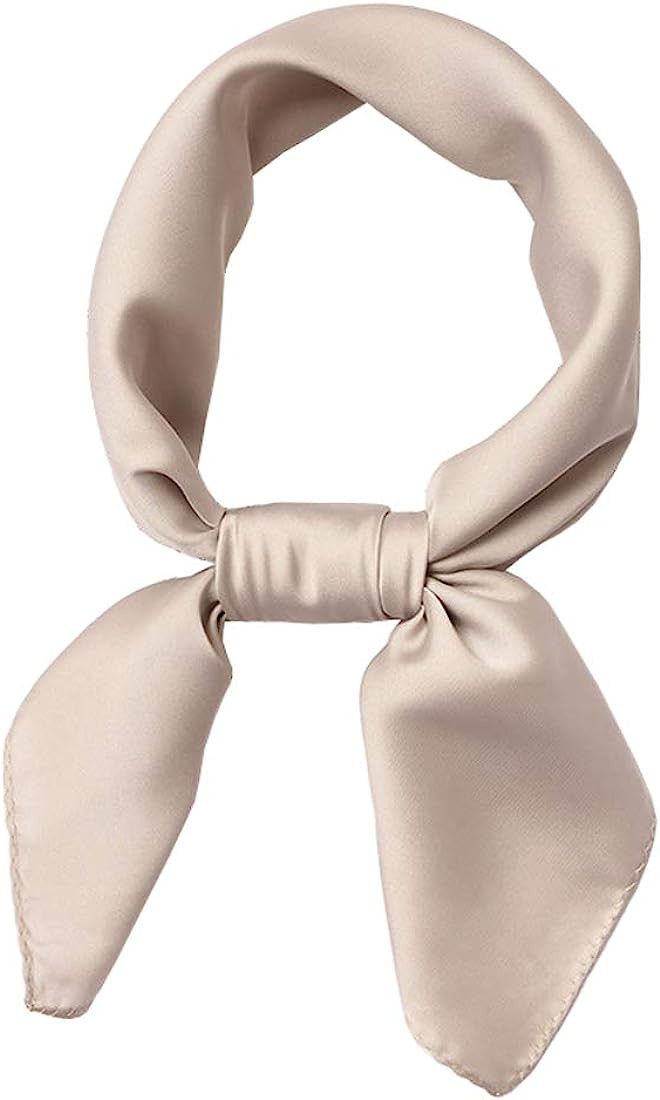 Xinqiao Womens Silk Like Solid Square Scarf Fashion Satin Neck Hair Tie Band | Amazon (UK)
