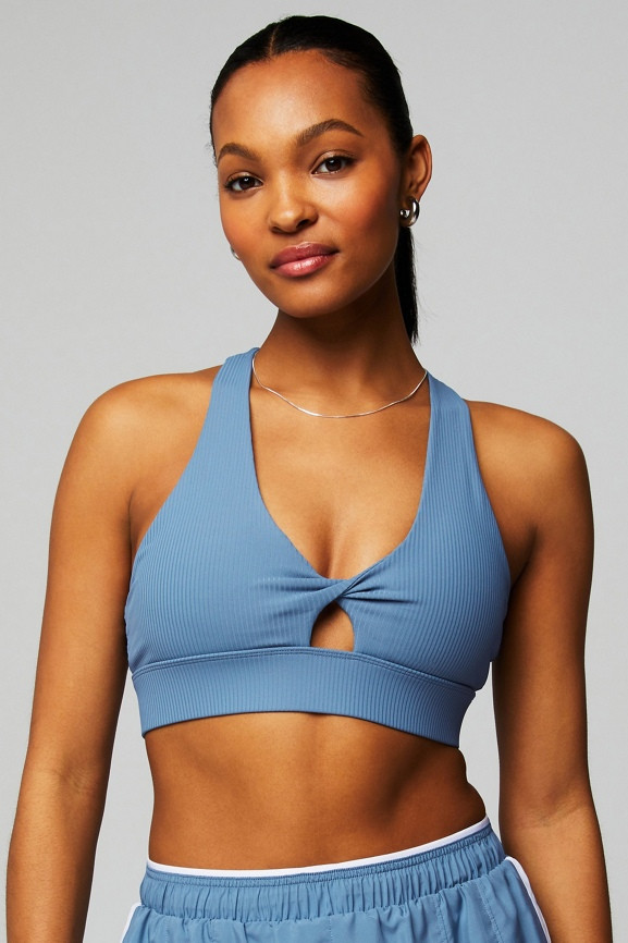 Oasis Rib Twist Medium Impact Sports Bra | Fabletics Europe