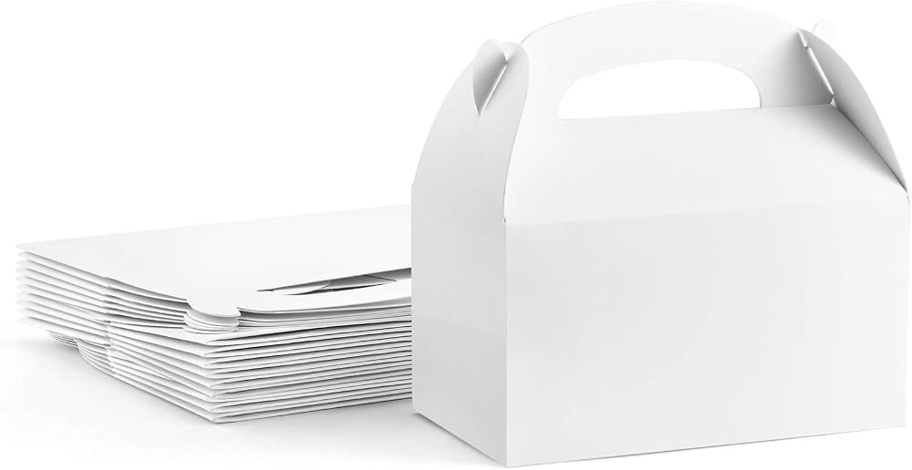 ValBox Treat Boxes 30 Pack White Paper Gable Gift Boxes - Goodies Favor Box for Kids' Birthday Pa... | Amazon (US)