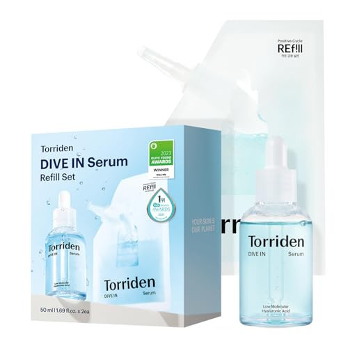 Torriden DIVE IN Serum 1.69 fl oz + refill pouch 1.69 fl oz | Deep Hydration to Get Glow Skin | Hyaluronic Acid, Panthenol, Allantoin | Korean Facial Serum | Amazon (US)