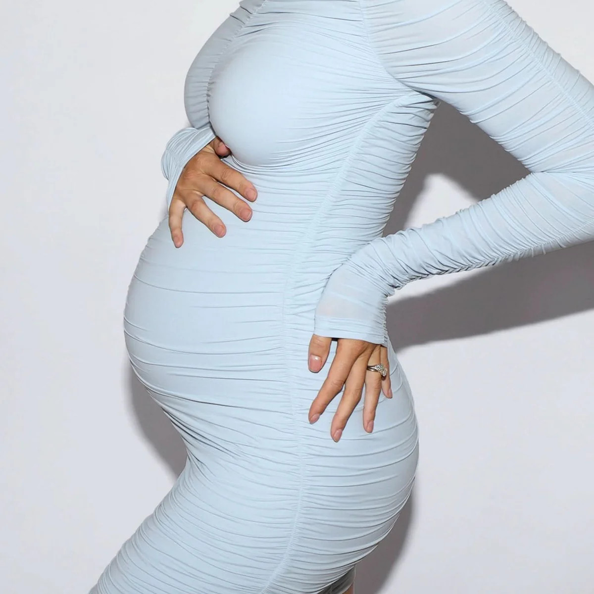 Ruched Airbrush Mini Dress | Shop Bumpsuit Maternity Airbrush Ruched Mini Dress | BUMPSUIT