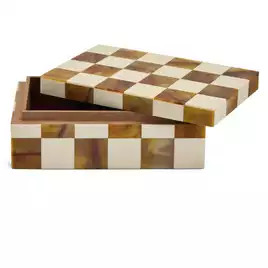 Buy  Habitat Checkered Trinket Box - Brown | Decorative storage boxes | Argos | argos.co.uk