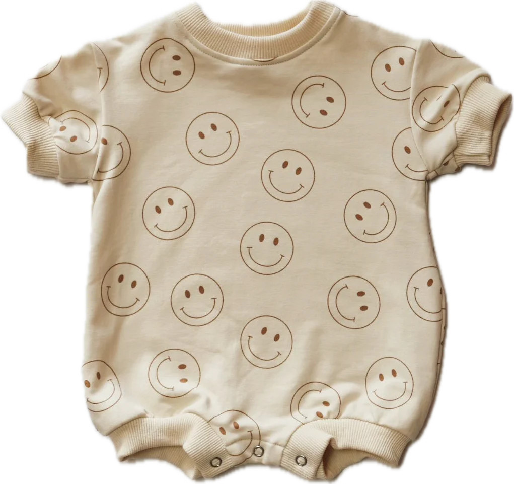 Just Smile Ivory | Short Sleeve Romper | Forever French