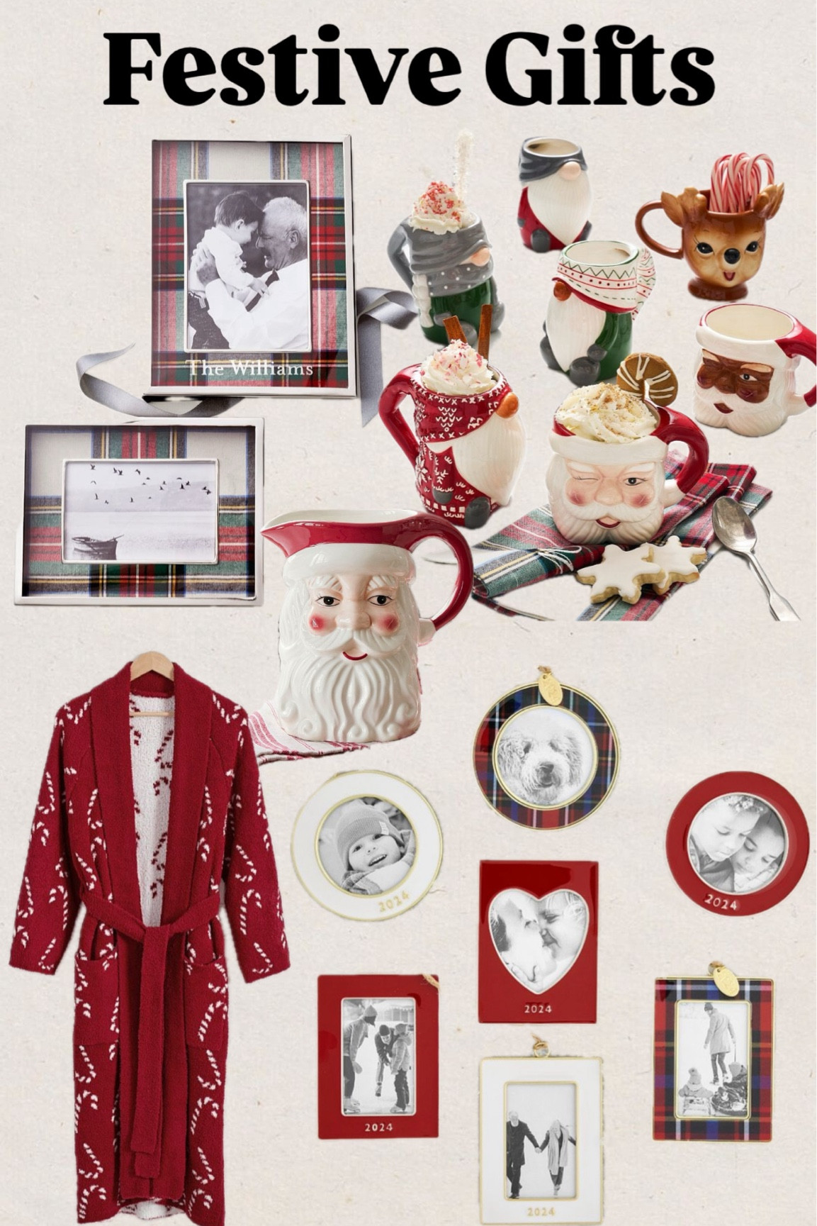 Pottery barn gifts
Christmas gifts
Gifts for her
Gifts for him
Gifts for in-laws
Ornament
Candy cane bath robe
Custom frame
Picture frame
Plaid
Santa mug 

#LTKGiftGuide #LTKFindsUnder50 #LTKSaleAlert