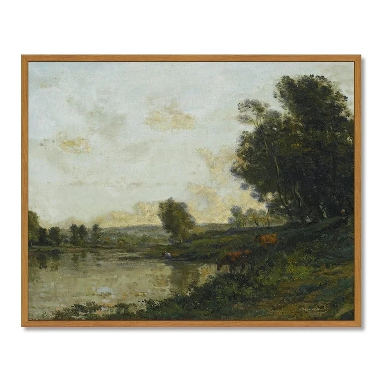 Drsoum Vintage Landscape Framed Wall Art Coastal Lake Ship Wall Prints Classic Retro Farmhouse Ru... | Walmart (US)