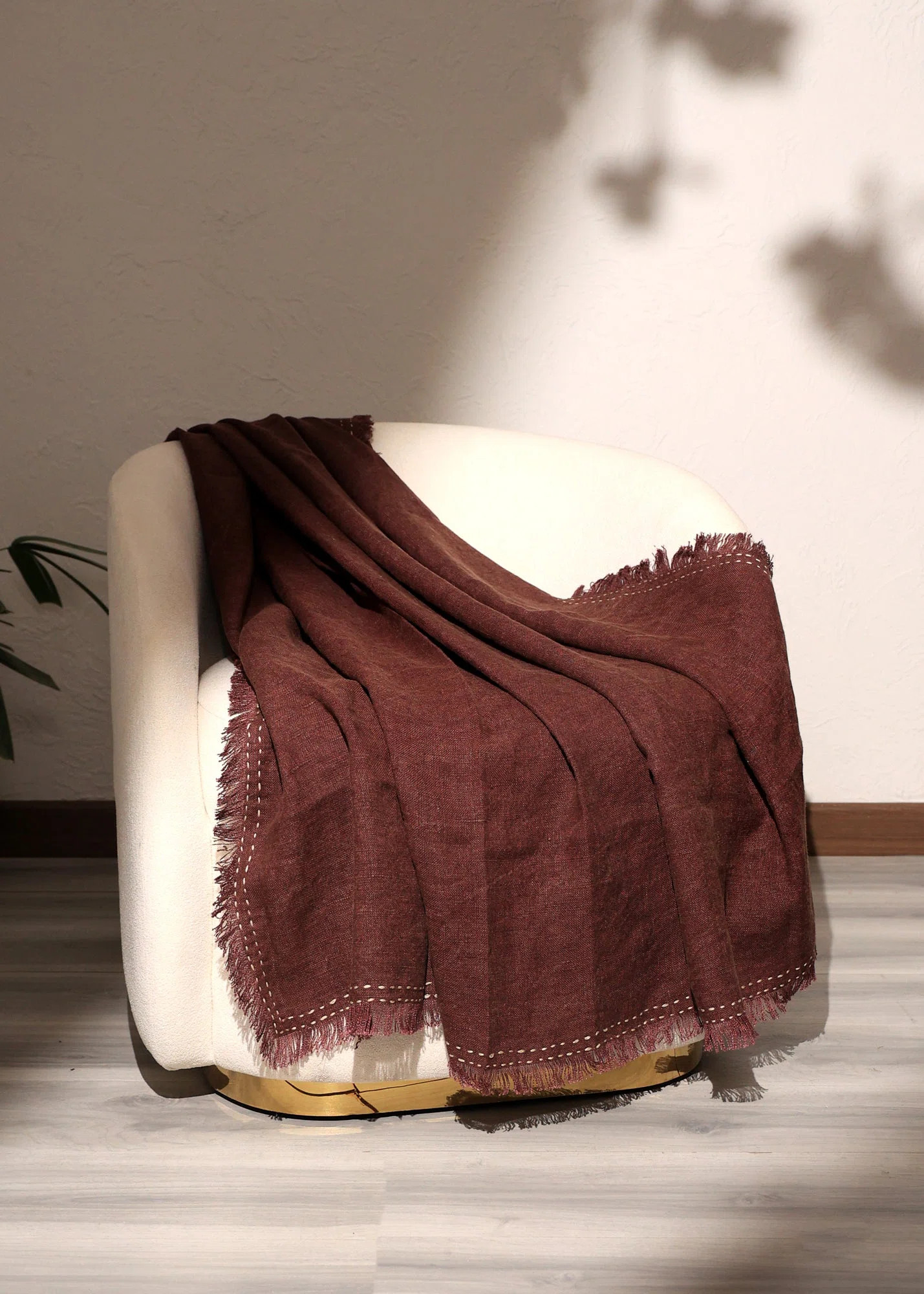 Stonewashed Linen Woven Throw Blanket with Fringe – 52X68" | Wayfair North America