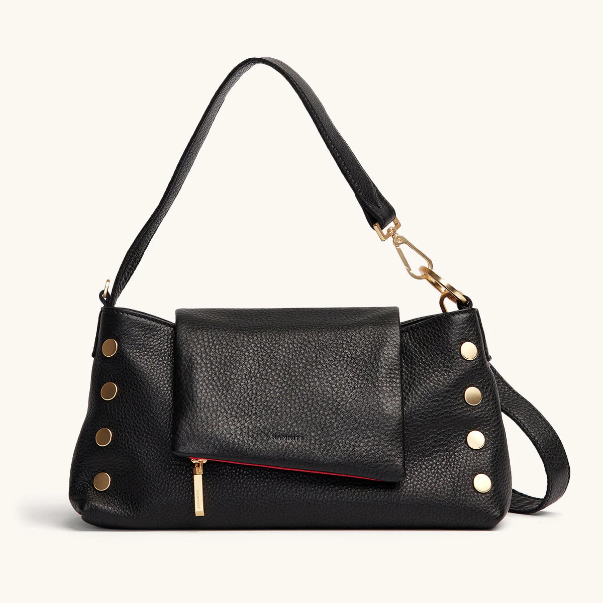 VIP Satchel | Black/Brushed Gold Red Zip 840220509354 | Hammitt (US)