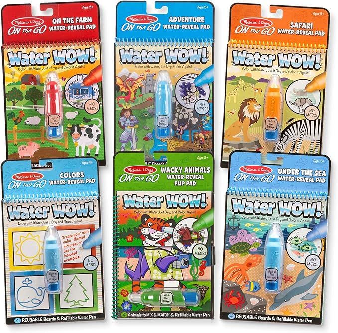 Melissa & Doug On the Go Water Wow! Activity Pad 6-Pack | Amazon (US)