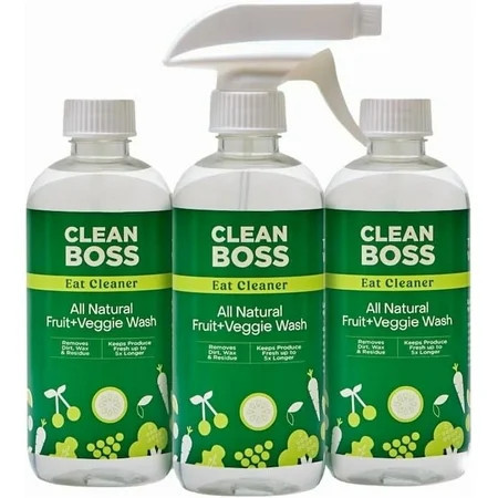 CleanBoss Eat Cleaner Triple-Action Fruit + Veggie Wash - 12 oz, Pack of 3 | Walmart (US)