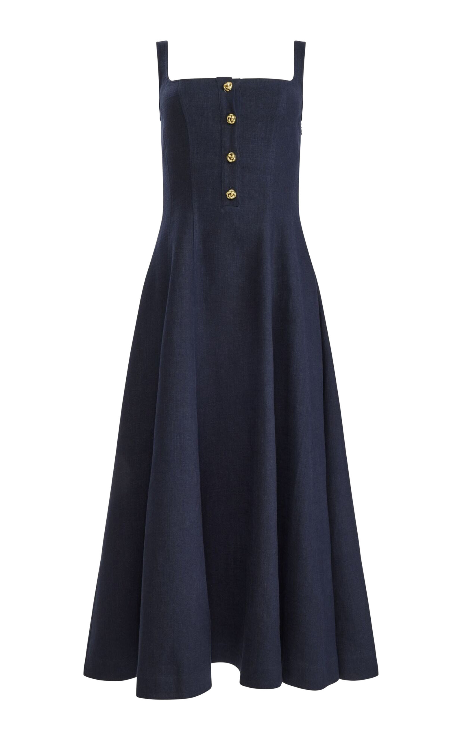 Altuzarra Orrie Linen-Blend Midi Dress - Moda Operandi | Moda Operandi (Global)