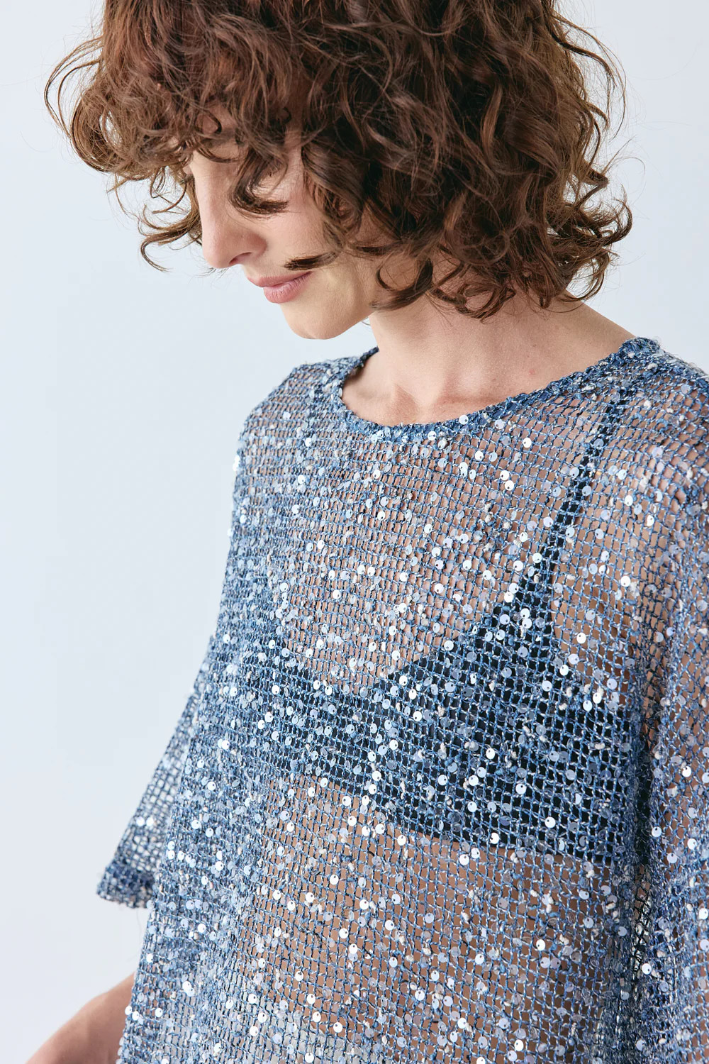 Arden Sequin Top Navy | VRG Grl