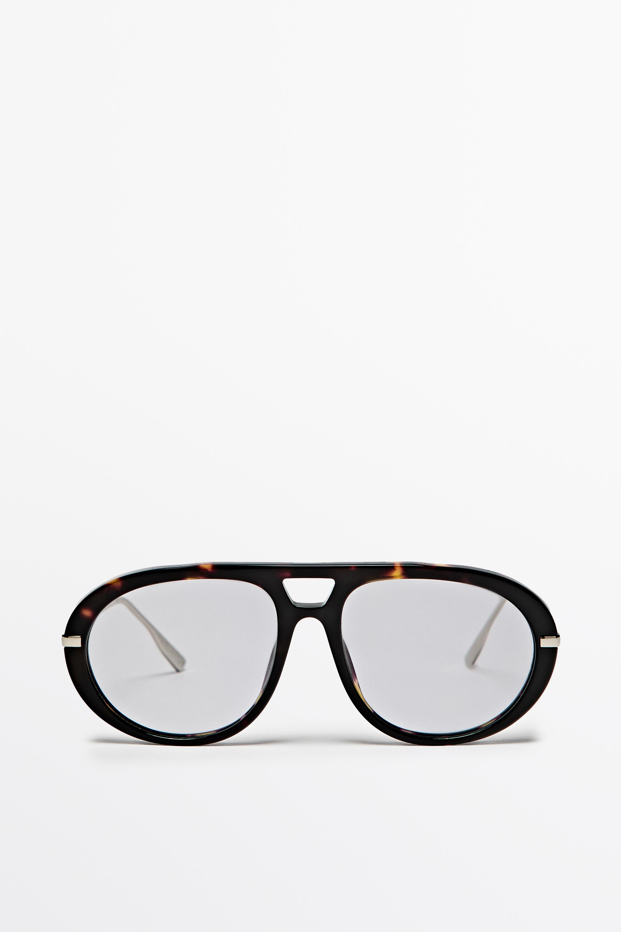 Tortoiseshell-effect aviator glasses | Massimo Dutti UK