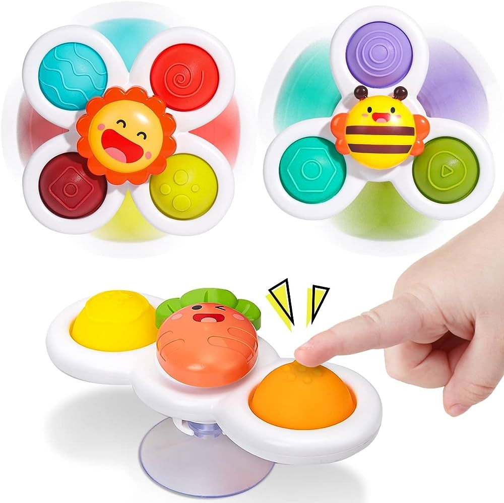 NARRIO Suction Cup Spinner Toys for 1 Year Old Boy, Girl Gifts, Spinning Top Baby Bath Toys, Chri... | Amazon (US)