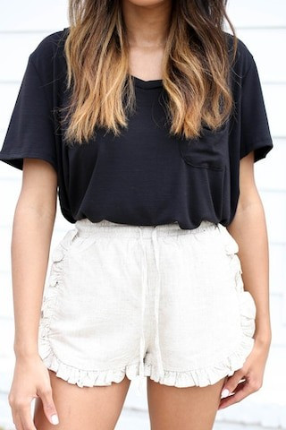 Betsy Ruffled Linen Shorts | Dress Up