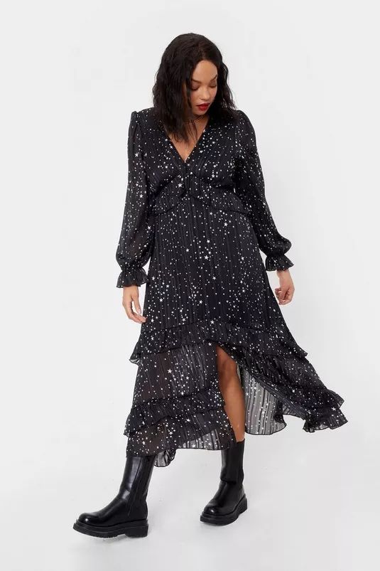 Plus Size Star Ruffle Midi Dress | NastyGal (UK, IE)