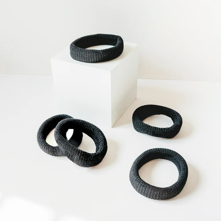 Gimme Ponytail Holder Hair Tie for Thick Hair, Black, 5 Ct - Walmart.com | Walmart (US)