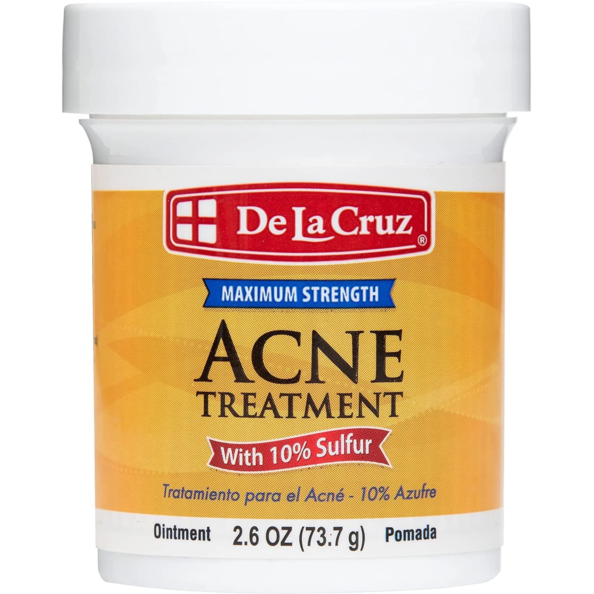 De La Cruz Acne Treatment Ointment - 10% Sulfur, Maximum Strength Clears Acne, Pimples, and Black... | Walmart (US)
