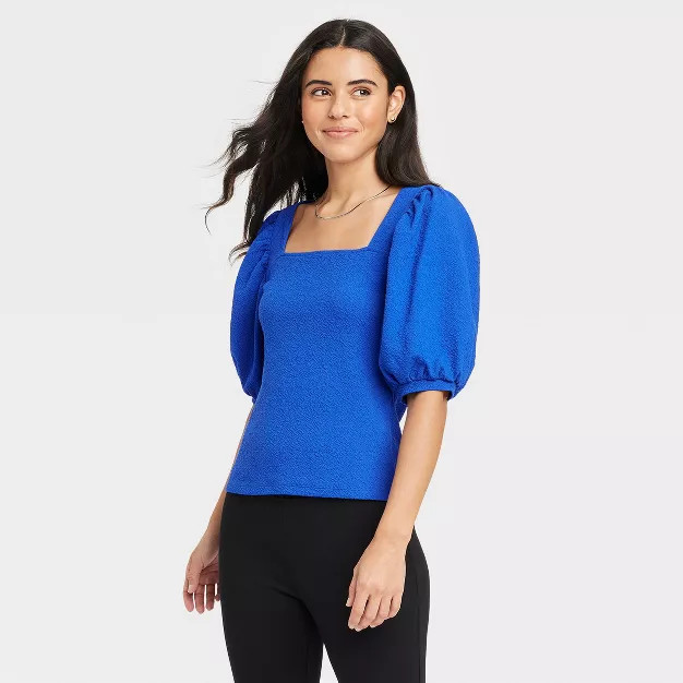 Women's Puff Elbow Sleeve Top - A New Day™ | Target