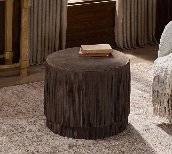 Dunmore Leather Ottoman (22") | Pottery Barn (US)