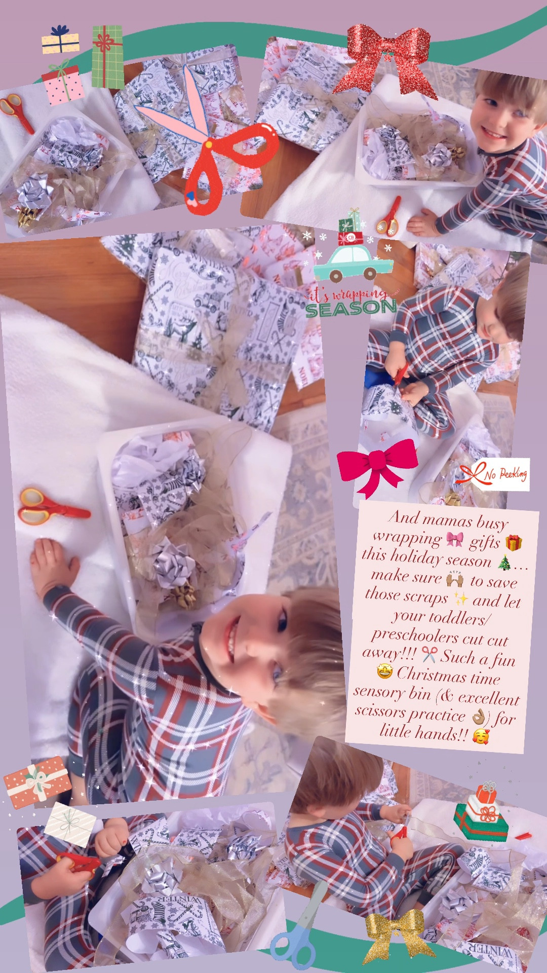 And mamas busy wrapping 🎀  gifts 🎁 this holiday season 🎄… make sure 🙌🏽  to save those scraps ✨ and let your toddlers/preschoolers cut cut away!!! ✂️ Such a fun 🤩 Christmas time sensory bin (& excellent scissors practice 👌🏽) for little hands!! 🥰

#LTKdayinmylife #LTKmomlife