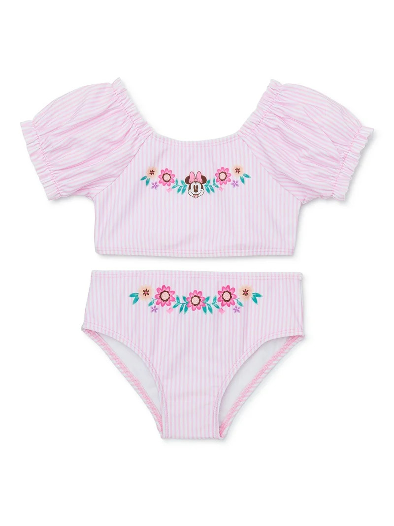 Character Toddler Girl Puff-Sleeve Two-Piece Swimsuit, Sizes 12M-5T | Walmart (US)