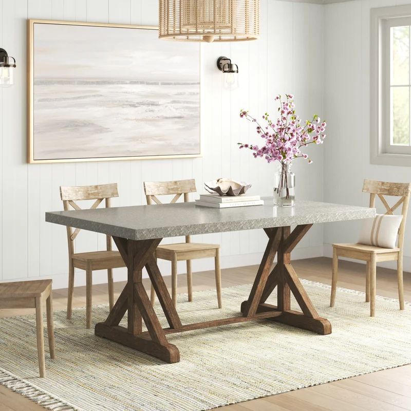 Brooksville 42'' Concrete Trestle Dining Table | Wayfair North America