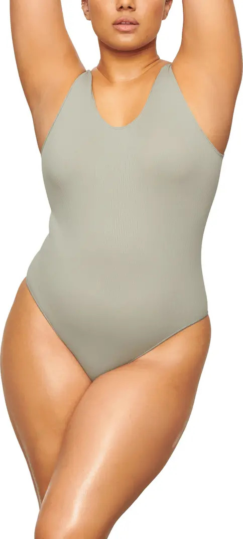 Stretch Rib Scoop Neck Bodysuit | Nordstrom