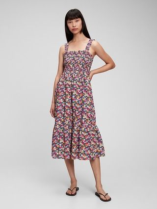Smocked Floral Midi Dress | Gap (CA)