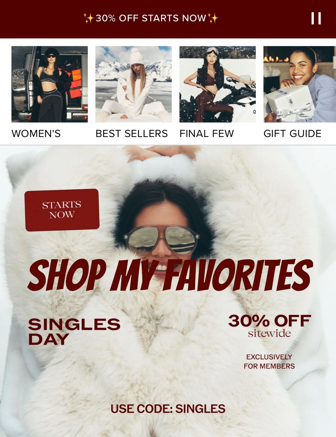 Alo 30% off! Time to shop for Christmas! 🎄 #alo #alosale

#LTKHoliday #LTKActive #LTKCyberWeek