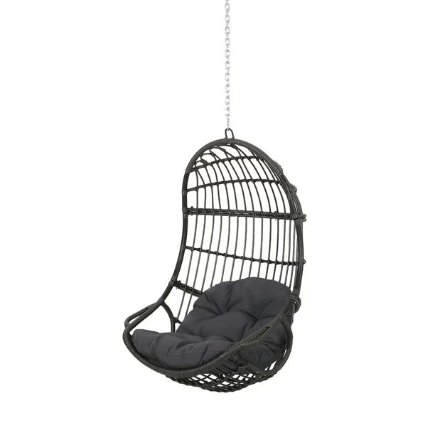 Ottawa Outdoor/Indoor Wicker Hanging Chair with 8 Foot Chain (NO STAND), Gray and Dark Gray | Walmart (US)