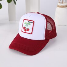 1pc Women Cherry Embroidered Casual Trucker Hat, For Outdoor | SHEIN