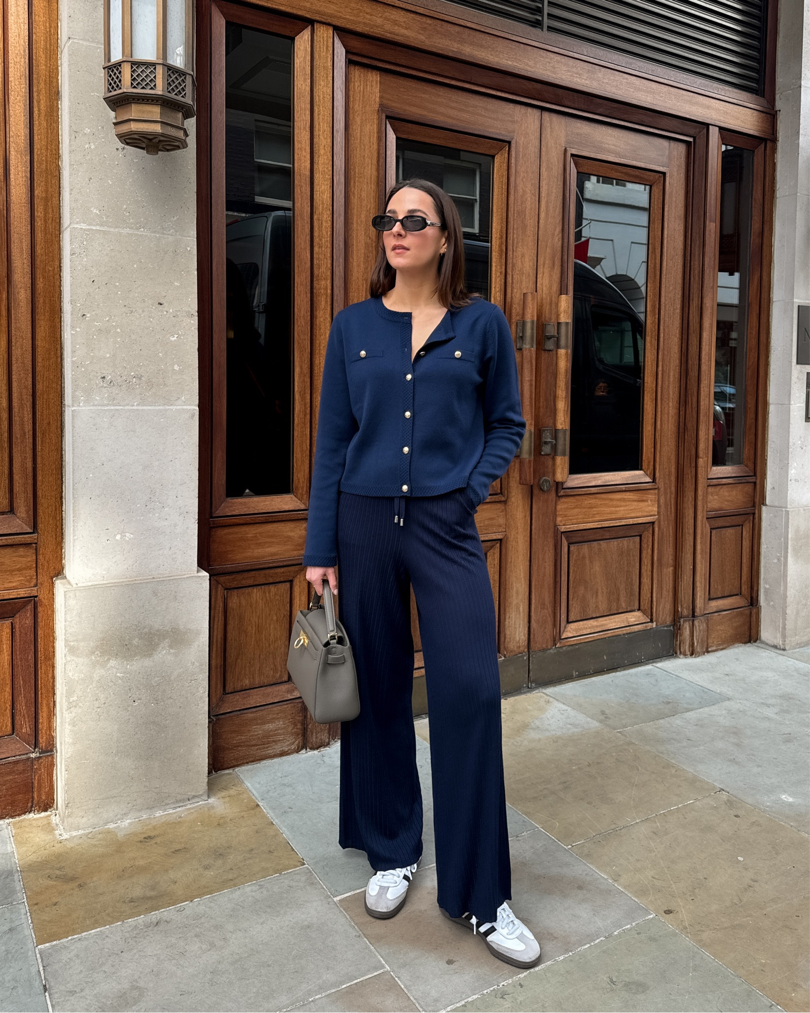 Casual, comfy & chic 💙 spring outfit, LilySilk, navy cardigan, chic style, navy trousers, knit trousers, everyday outfit 

#LTKeurope #LTKstyletip