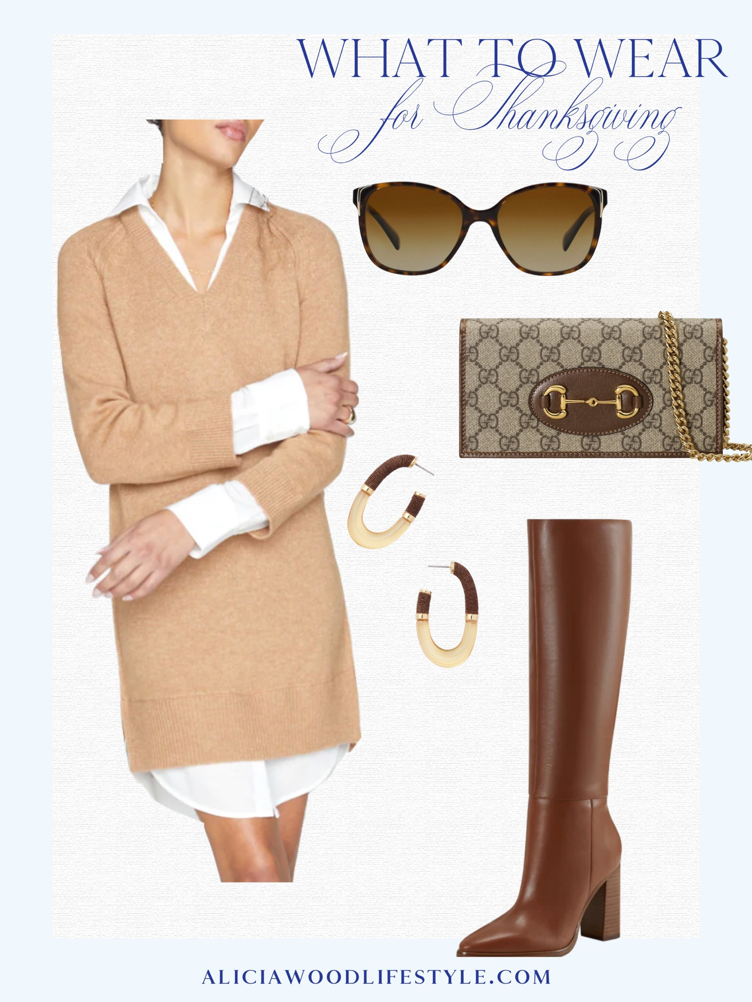 What to Wear for Thanksgiving

Brochu Walker layered look cashmere dress 
Tall brown boots
Clutch
Hoop earrings 
Tortoise sunglasses 



#LTKHoliday #LTKOver40 #LTKStyleTip