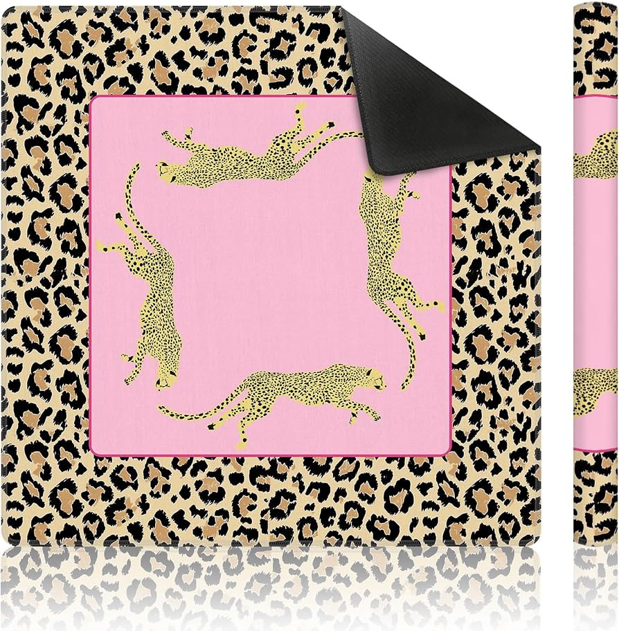 Hot Pink Cute Leopard Mahjong Mat 31.5 x 31.5 Inch, Preppy Pink Y2K Cheetah Non-Slip Noise Reduct... | Amazon (US)