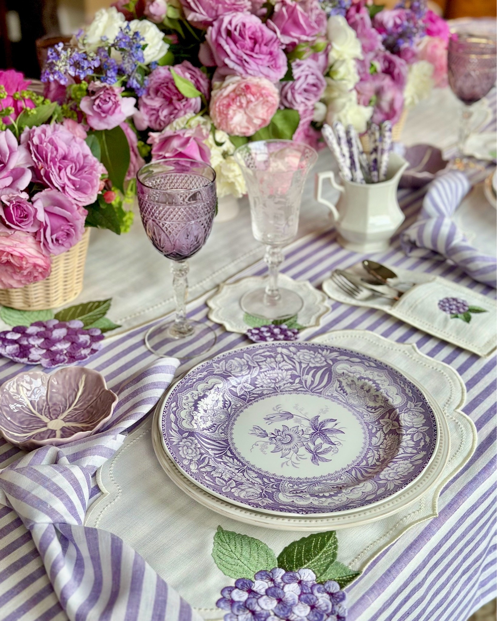 Summer table featuring embroidered linens from PNR Decor and striped linens from Solino home

#LTKSeasonal #LTKHome #LTKSaleAlert