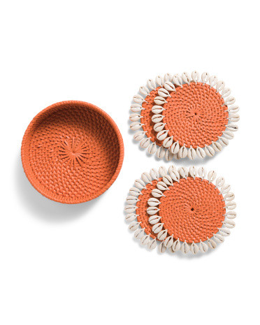 Set Of Four Capiz Coasters With Gift Box | Marshalls