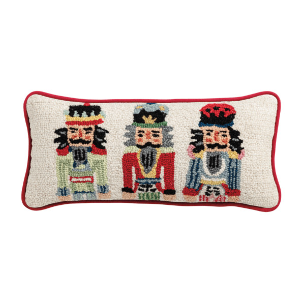 Lumbar Nutcracker Wool Pillow | Mud Pie