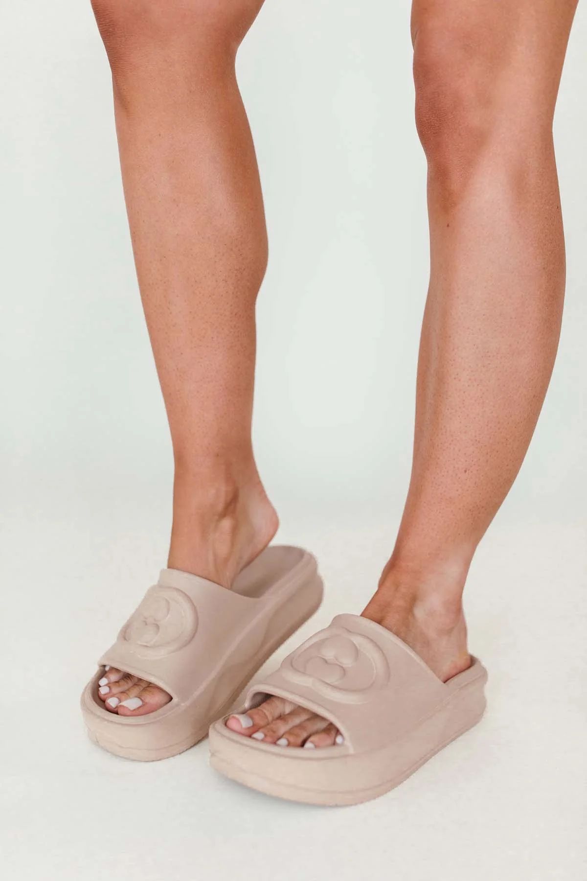 Briana Taupe Chunky Slides | The Post