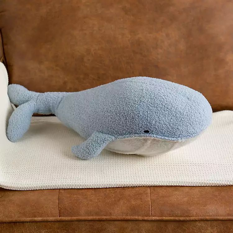 New! Blue Whale Boucle Pillow | Kirkland's Home